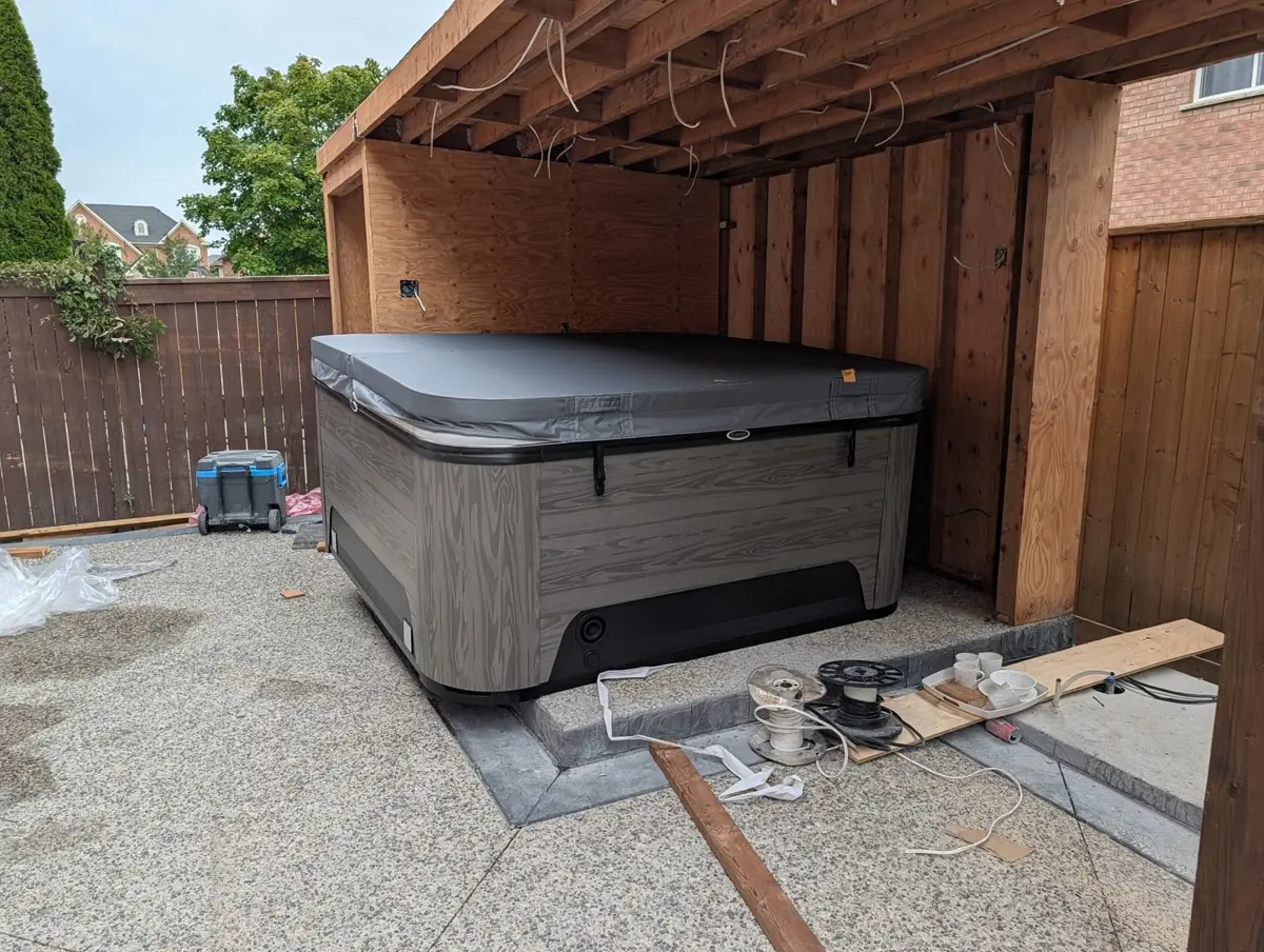 Covered cabana placement in Brampton